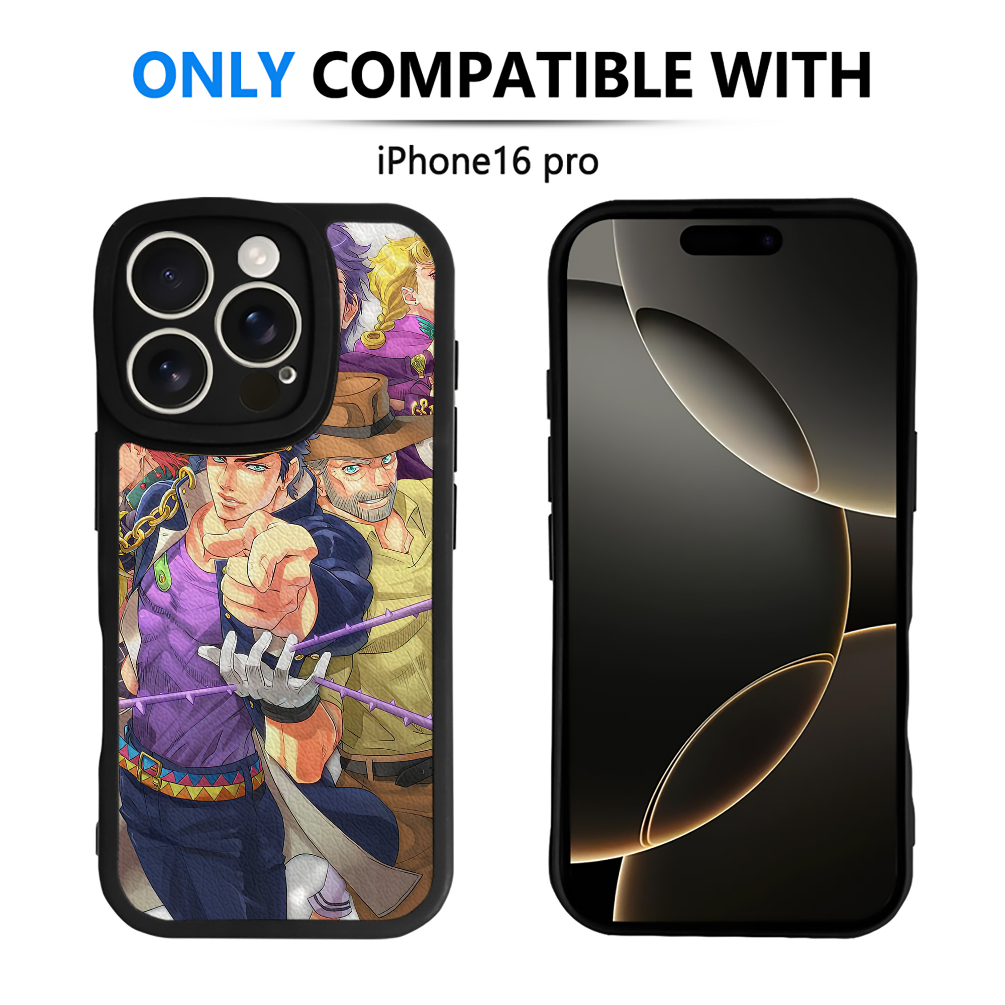 （画像用） ジョジョの奇妙な冒険 JoJo's Bizarre Adventure 【iPhone 16シリーズ対応】シリコンスマホケース（レザー調） 材質：シリコン